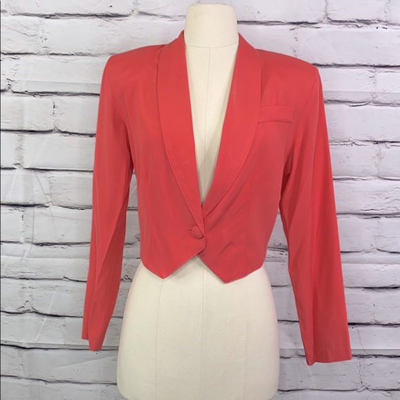Vintage Jackets & Blazers - VINTAGE: Cropped Tuxedo Jacket